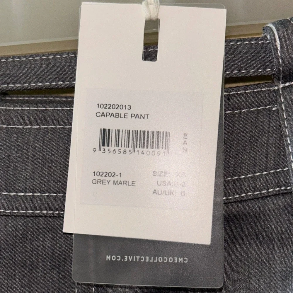 C/MEO COLLECTIVE Capable Pant Grey Marle‎ Contrast Stitch Straight Leg Womens XS - Picture 5 of 8